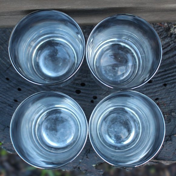 Set of 4 Mid Century Modern Silver Lustre Highball Cocktail Glasses - Picture 4 of 11